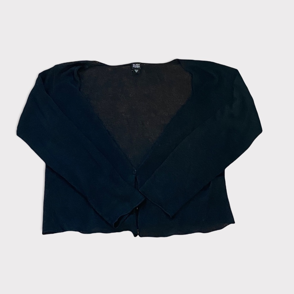 EILEEN FISHER Italian yarn cardigan black